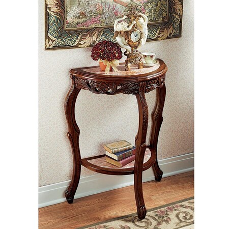 Design Toscano Lady Juliet's Marble-Topped Hardwood Console Table DY120705